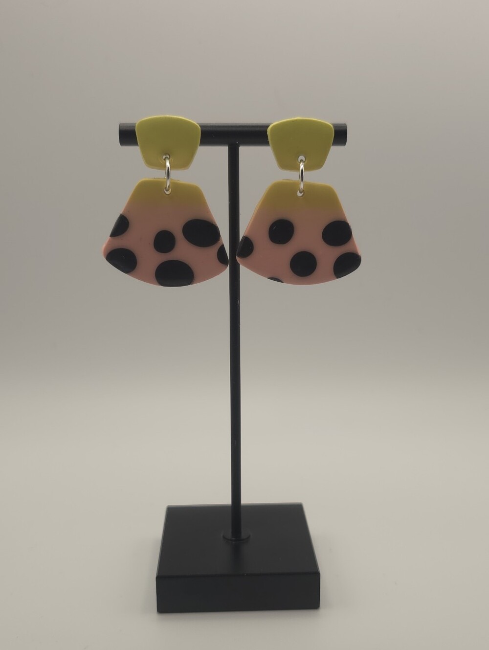 Hand Crafted Polymer Clay Polka Dot Drop Earrings